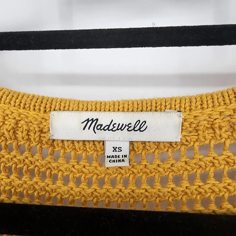 Madewell Boxy Open Stitch Seville Long Sleeve Pullover Sweater Size XS